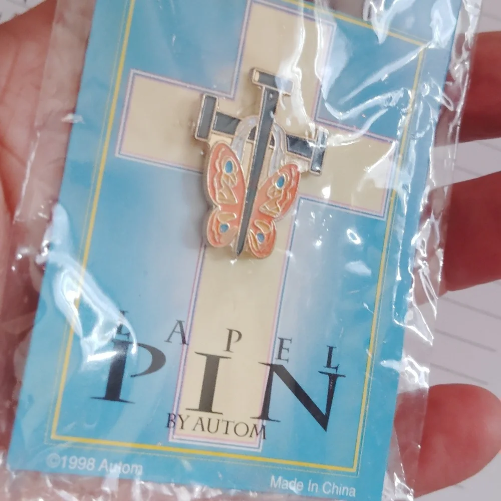 10 New religious cross & Dove Lapel Pin Back Christian Catholic